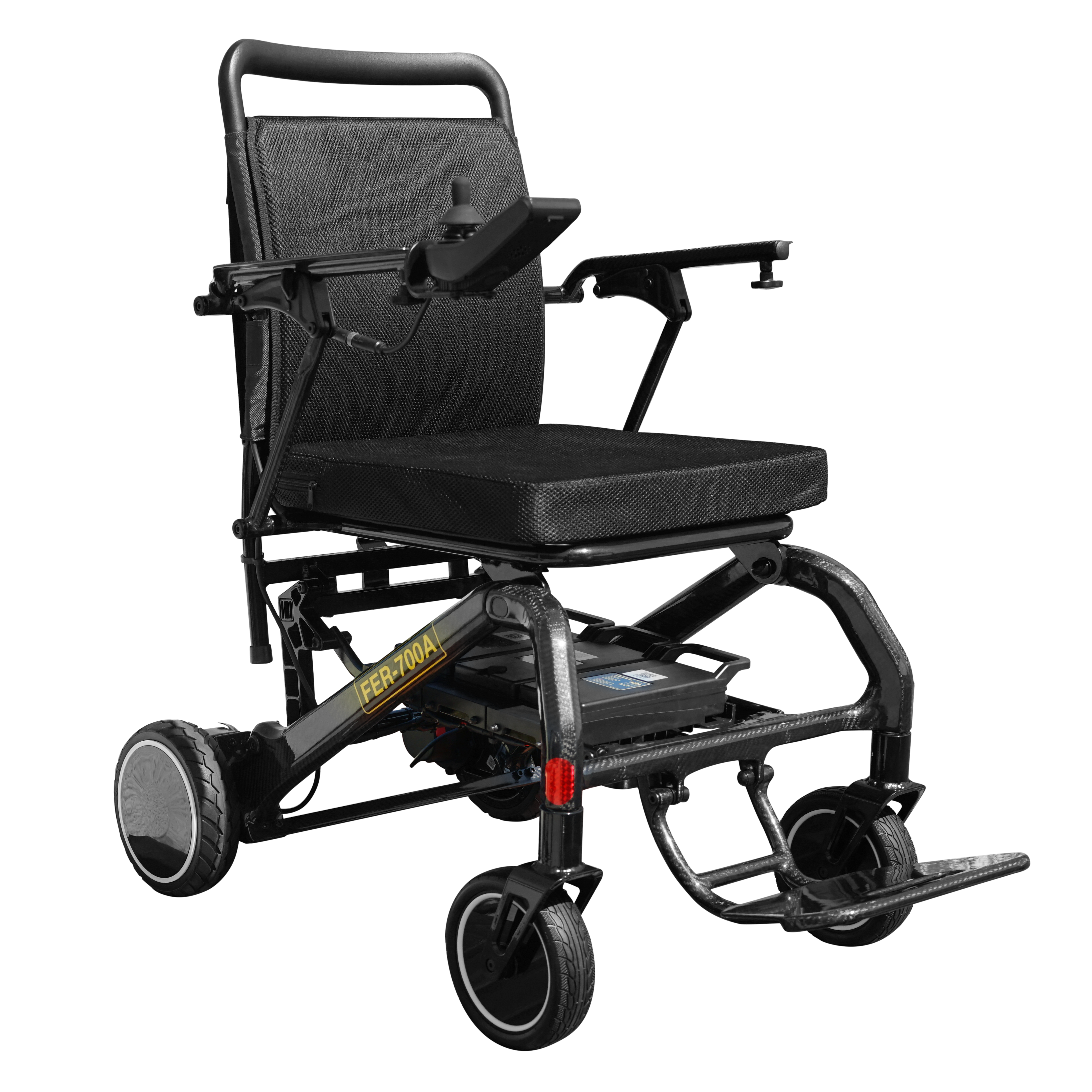 Carrozzina elettrica in fibra di carbonio FER-700 solo 22 kg di peso totale